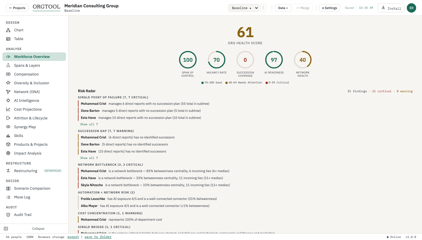 Read the diagnostics — real capture from the current build