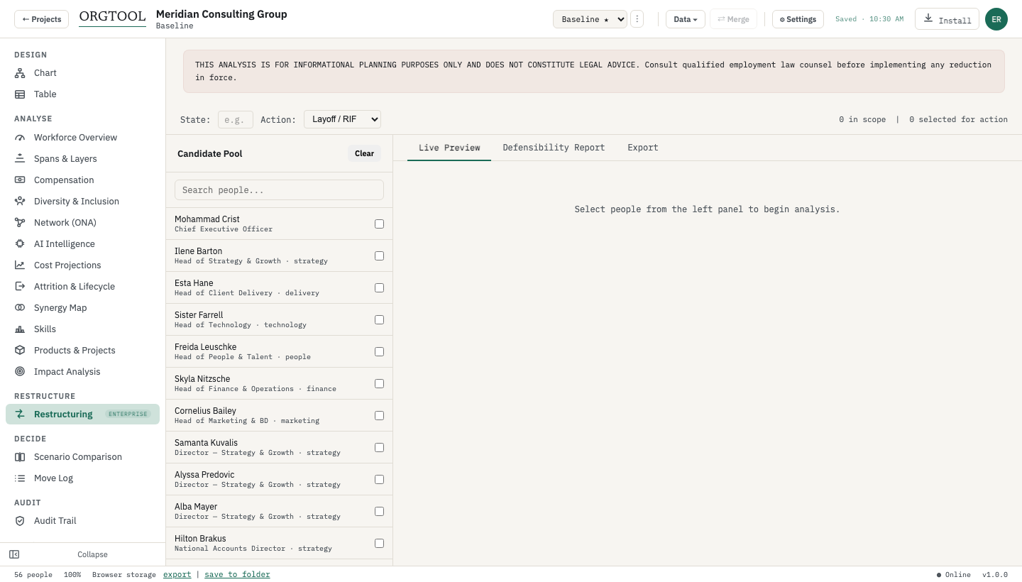 Restructuring workspace
